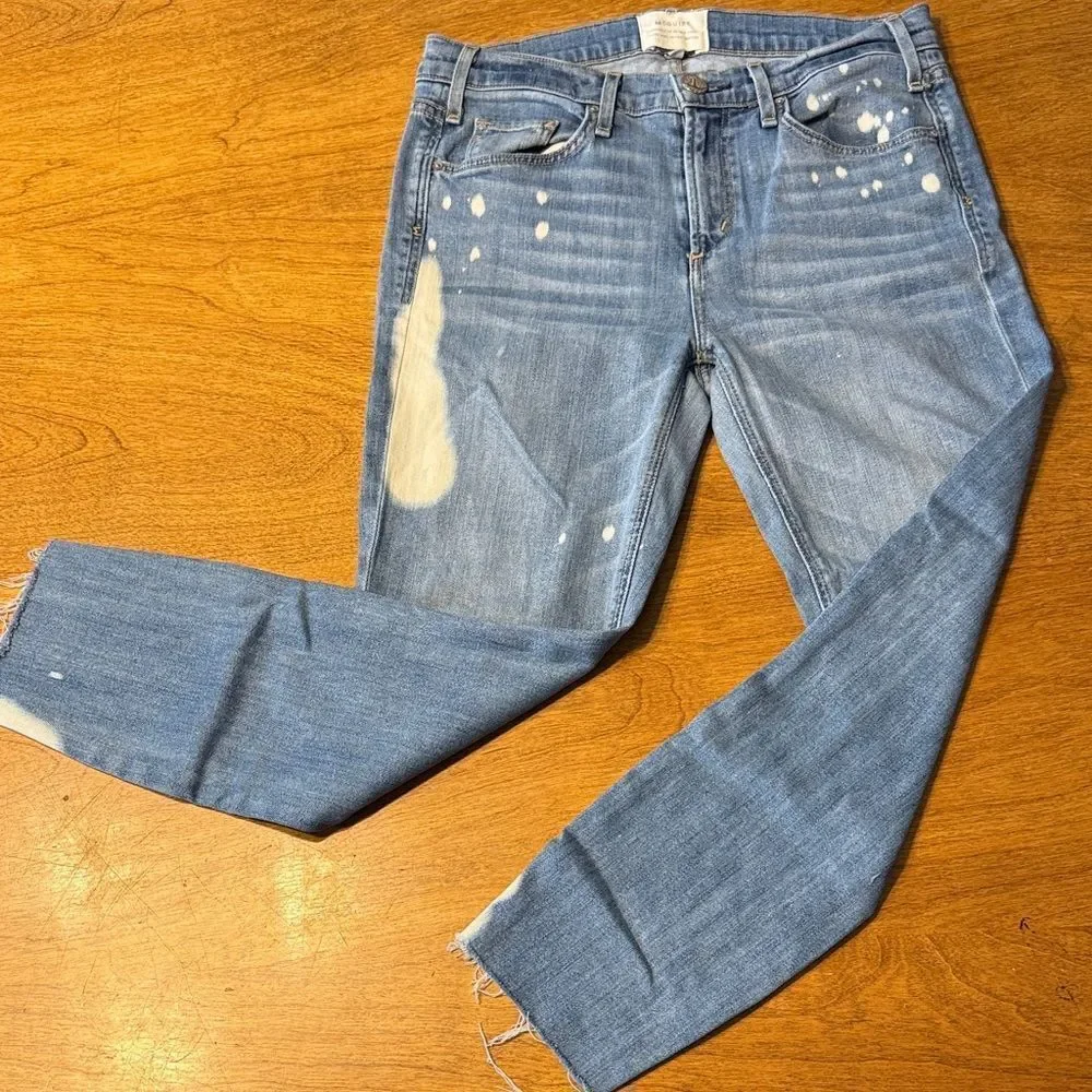 Anthro McGuire Denim Mid Rise Straight Leg Cropped Jeans